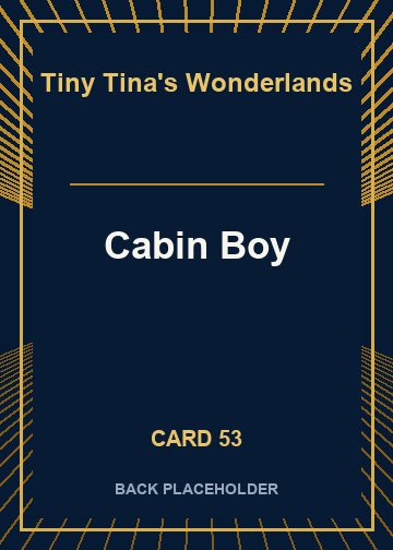 Cabin Boy back card image