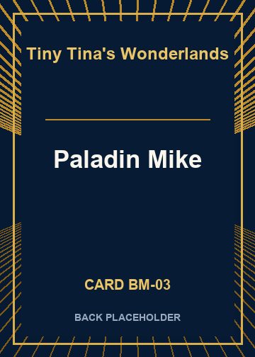 Paladin Mike back card image