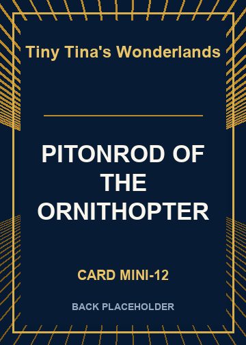 PITONROD OF THE ORNITHOPTER back card image
