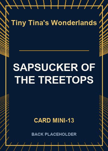 SAPSUCKER OF THE TREETOPS back card image