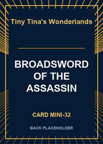 BROADSWORD OF THE ASSASSIN back card image