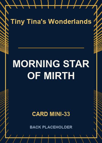 MORNING STAR OF MIRTH back card image