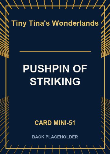 PUSHPIN OF STRIKING back card image
