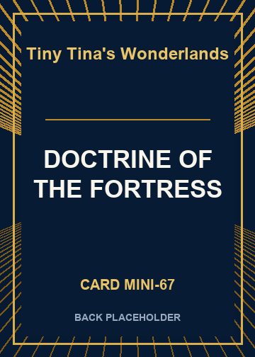 DOCTRINE OF THE FORTRESS back card image