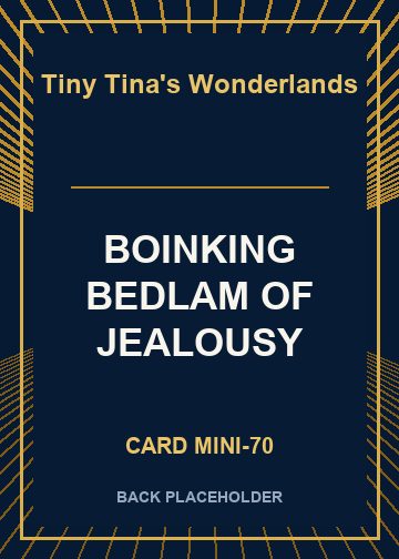 BOINKING BEDLAM OF JEALOUSY back card image