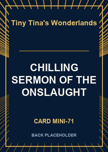 CHILLING SERMON OF THE ONSLAUGHT back card image