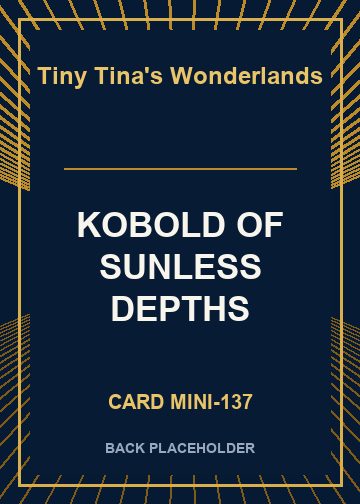 KOBOLD OF SUNLESS DEPTHS back card image