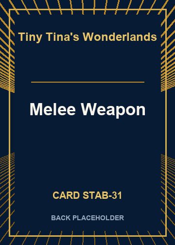 Melee Weapon back card image