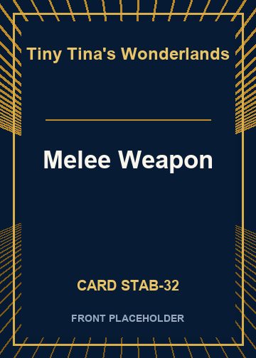 Melee Weapon front card image