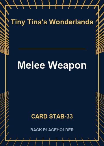 Melee Weapon back card image