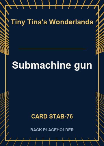 Submachine gun back card image