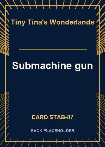 Submachine gun back card image