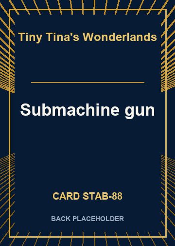 Submachine gun back card image